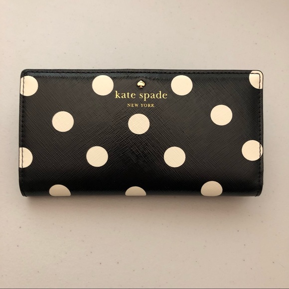 kate spade Handbags - NWOT Kate Spade Staci Polka Dot Slim Wallet